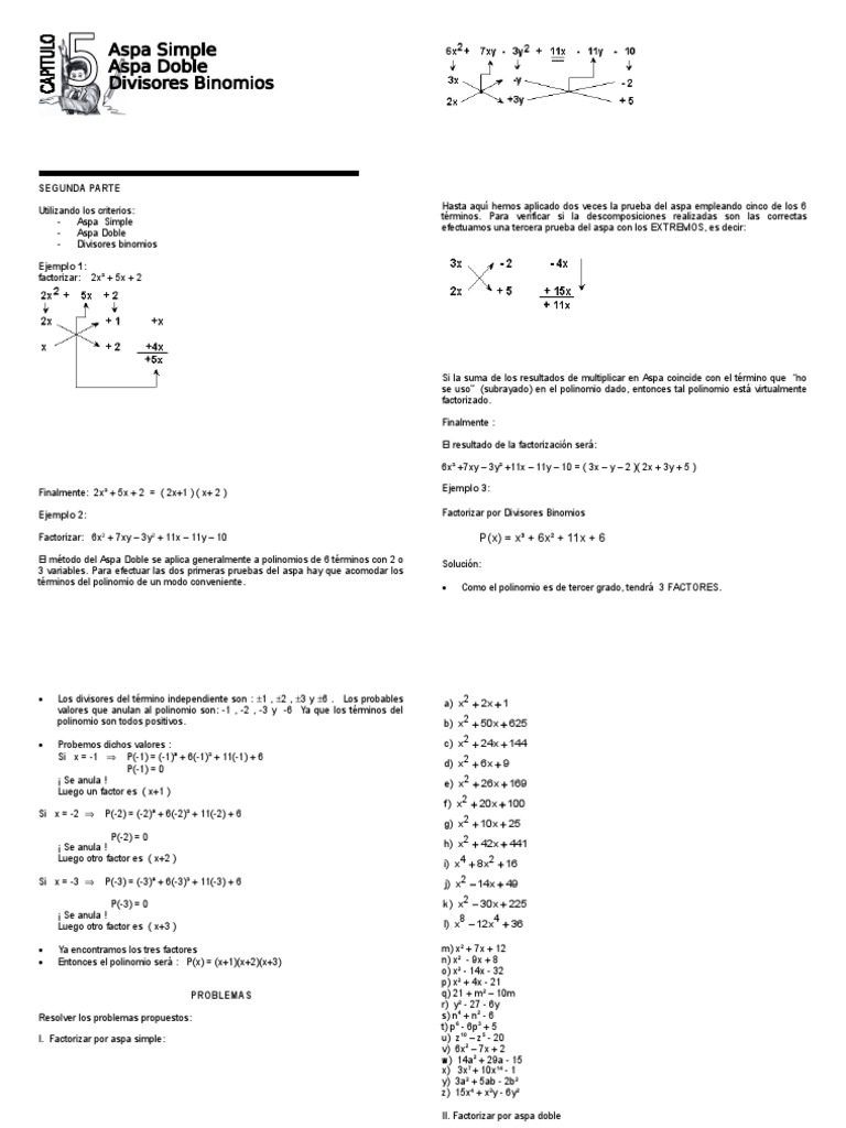 Aspa Simple Doble | PDF | Factorización | Matemáticas discretas