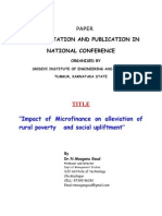 Impact of Micro Finance On Alleviation of Rural Poverty and Social Upliftment