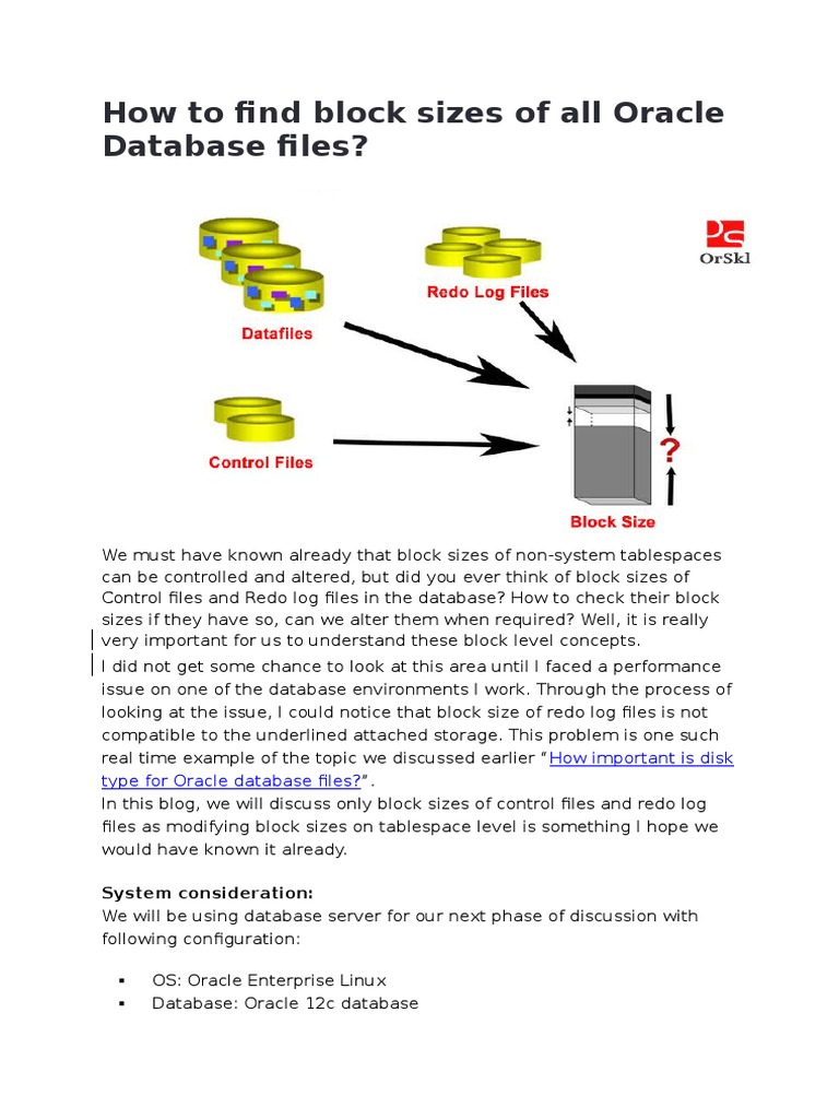 How To Find Block Sizes of All Oracle Database Files? | Download Free ...