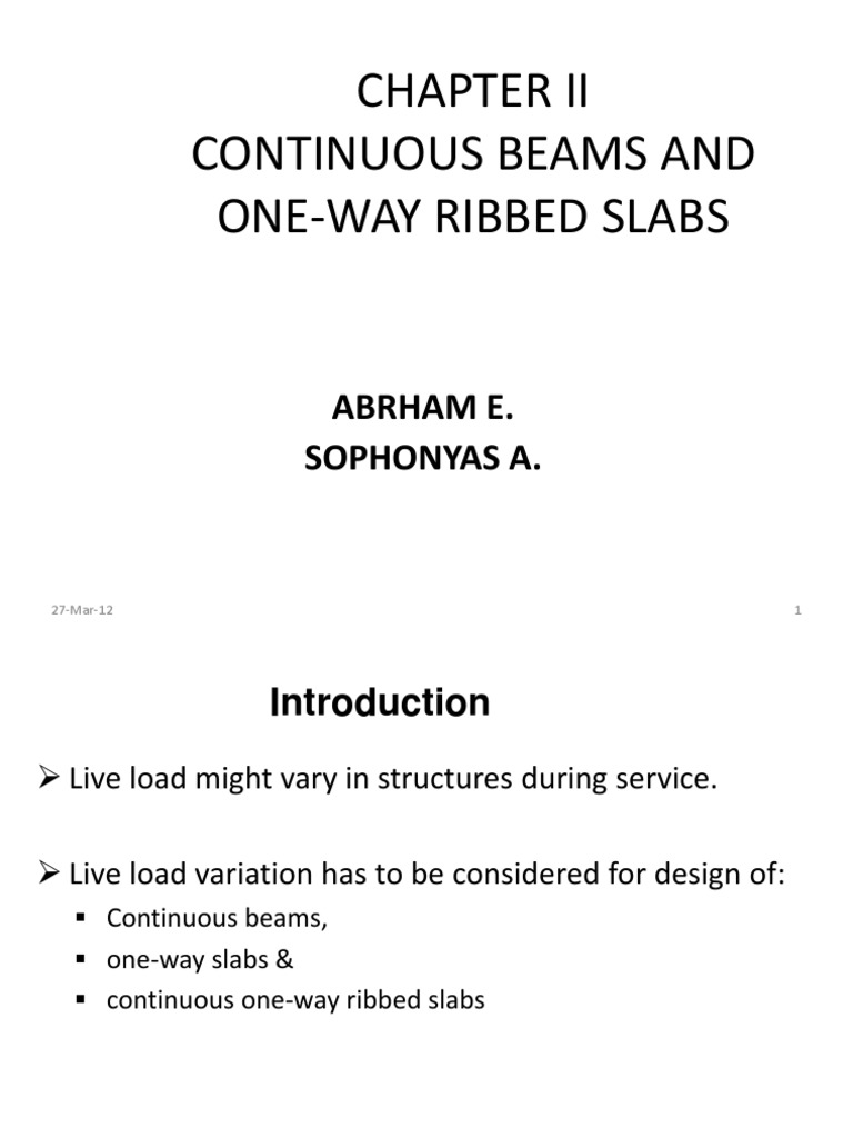 CH 2 Continous Beams & Ribbed Slabs | PDF | Beam (Structure) | Civil ...