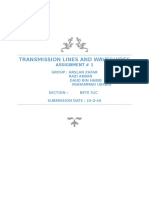 Transmission Lines and Waveguides: Assignment # 1