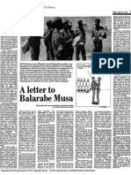 Letter to Balarabe Musa - 1985