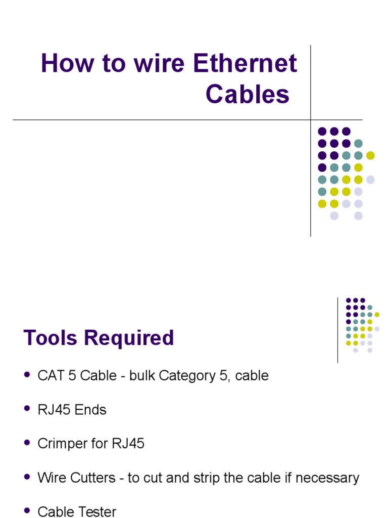Ethernet Cable Wiring Guide | PDF