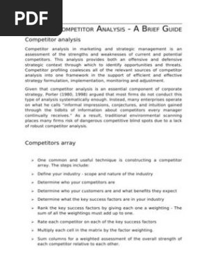 Competitor Analysis