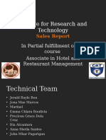 College For Research and Technology: Sales Report