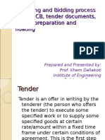 Tendering and Bidding Process