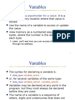 Variables: A Variable Is A Placeholder For A Value