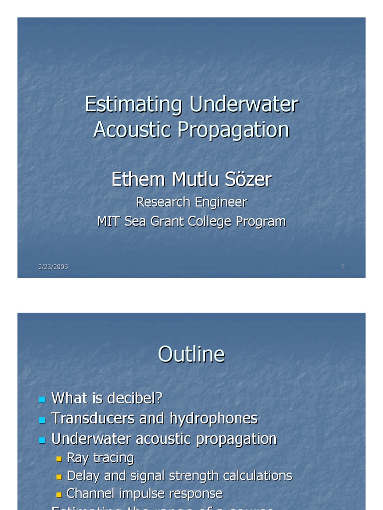Underwater Acoustic Propagation Analysis | PDF | Decibel | Electrical ...