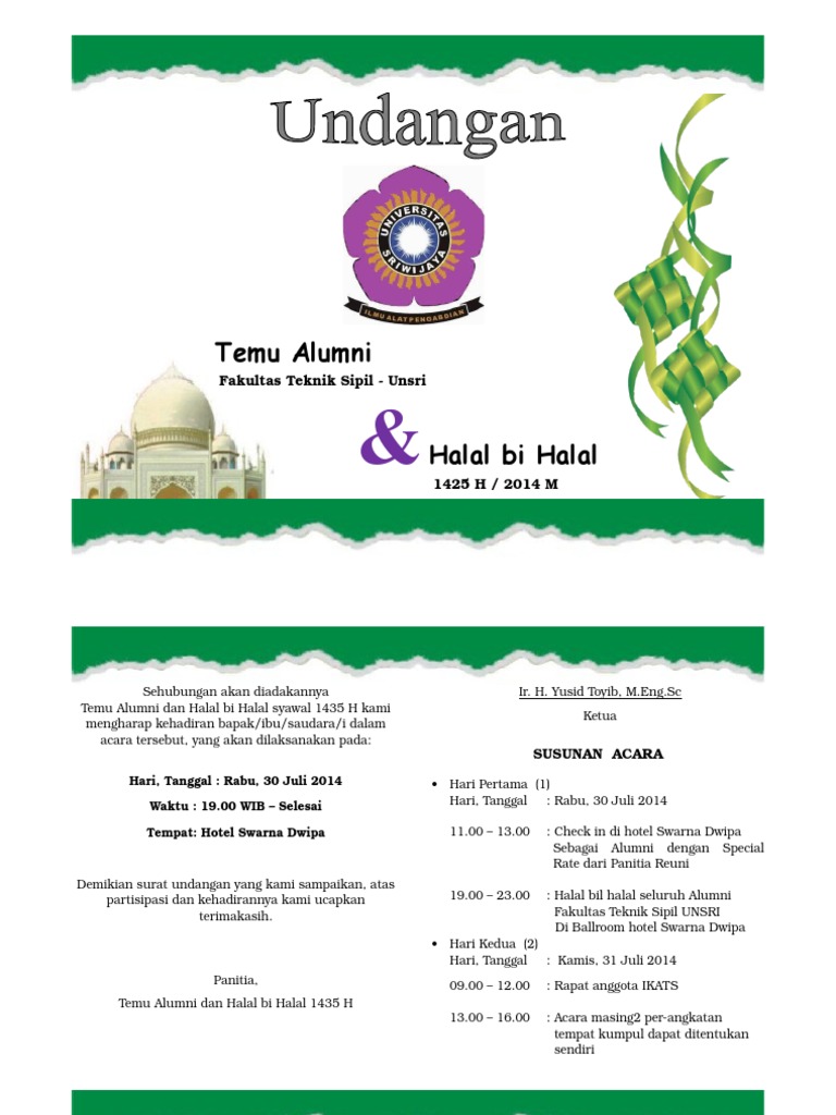 61+ Contoh Undangan Halal Bihalal Alumni Smp Terbaik Gratis