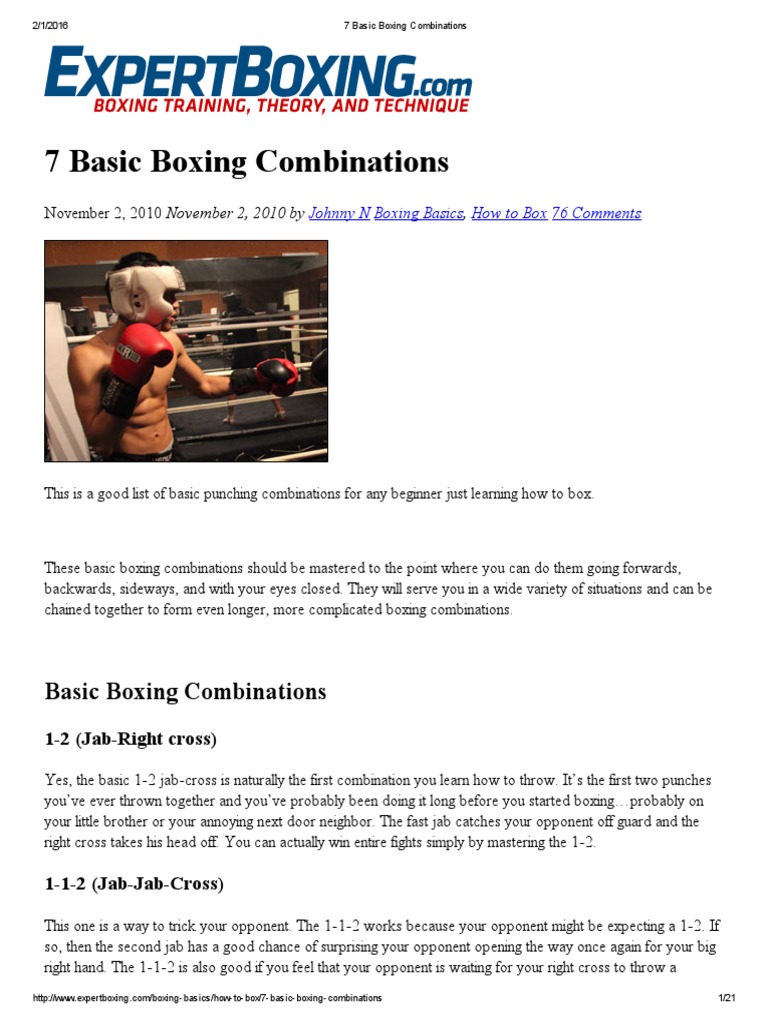 7 Basic Boxing Combinations Muay Thai Combat