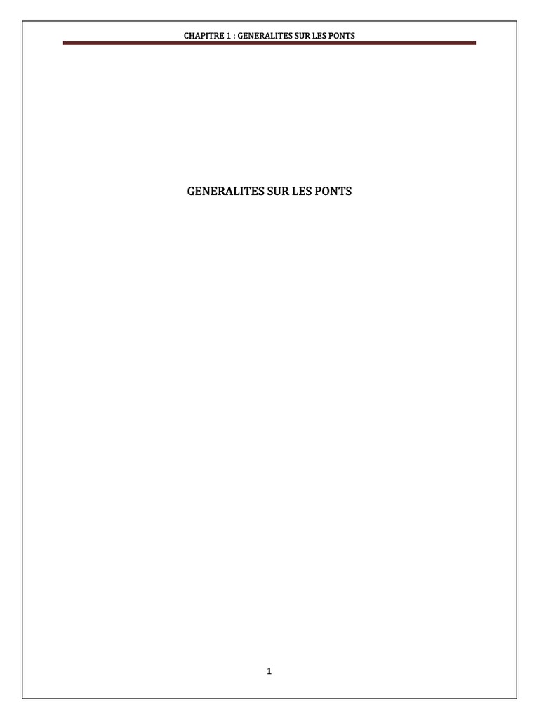Chap 1 Generalites Sur Les Ponts Pdf Pdf Pont Béton Armé