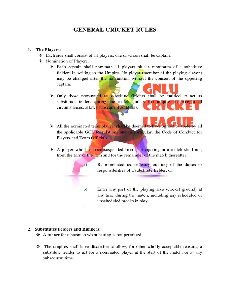 General Cricket Rules Bowling (Cricket) Cricket Free 30day Trial