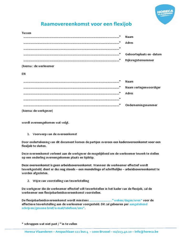 Raamovereenkomst Pdf