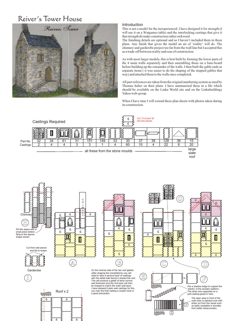 Reiver's Tower House DIY Model Plans | PDF | Roof | Architectural Design