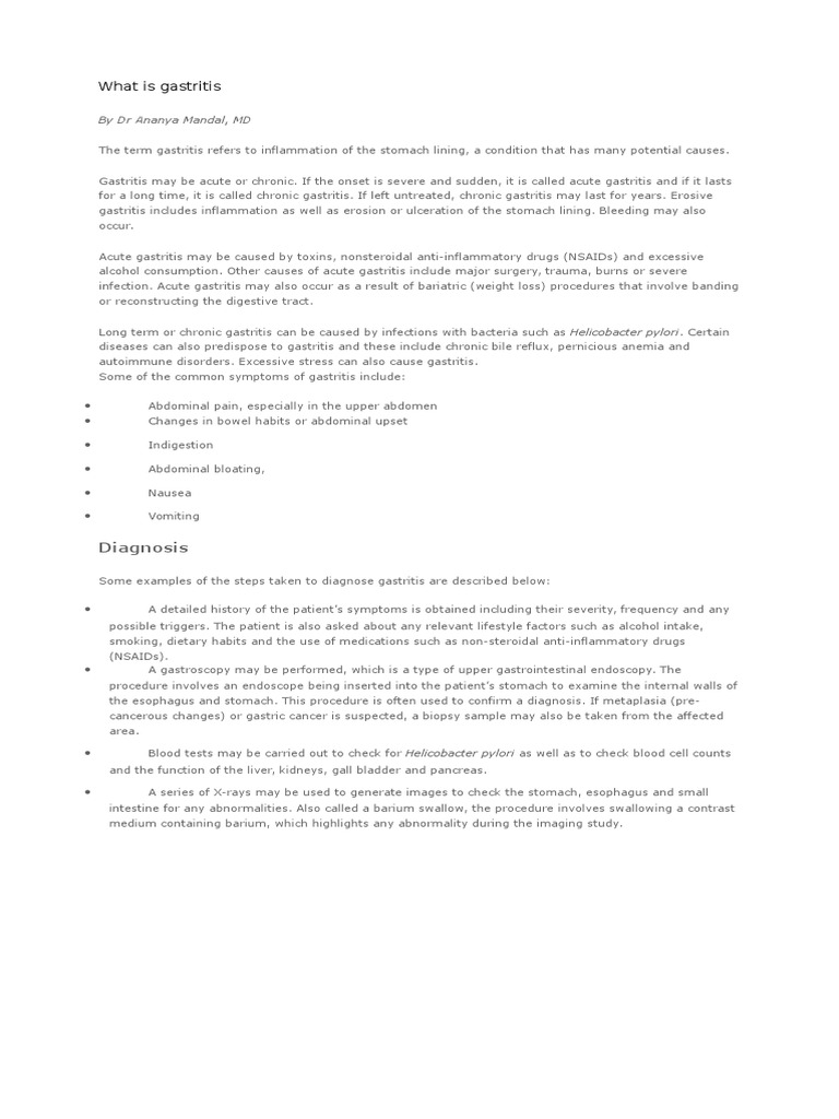 What Is Gastritis Esp Medical Specialties Gastroenterology