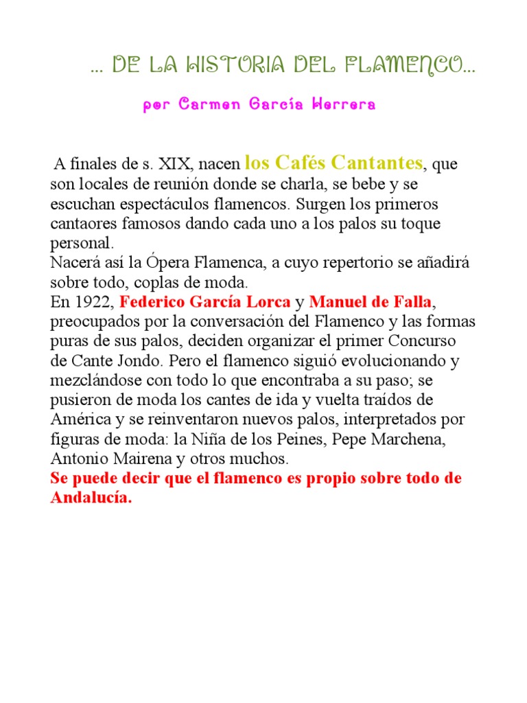 Historia del Flamenco en Andalucía | PDF