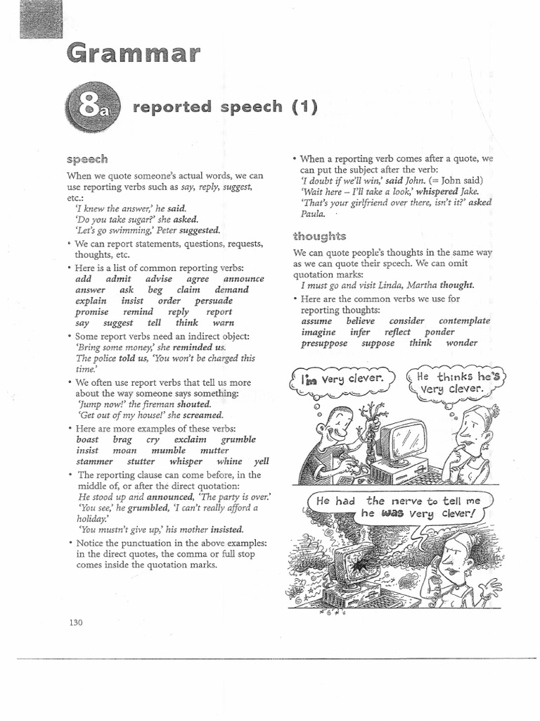 5c reported speech 1 theory and worksheets with key pdf pdf