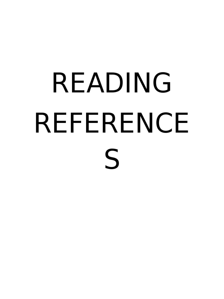 Reading Reference S | PDF