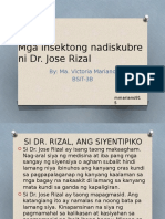 Mga Insektong Nadiskubre Ni Dr. Jose Rizal