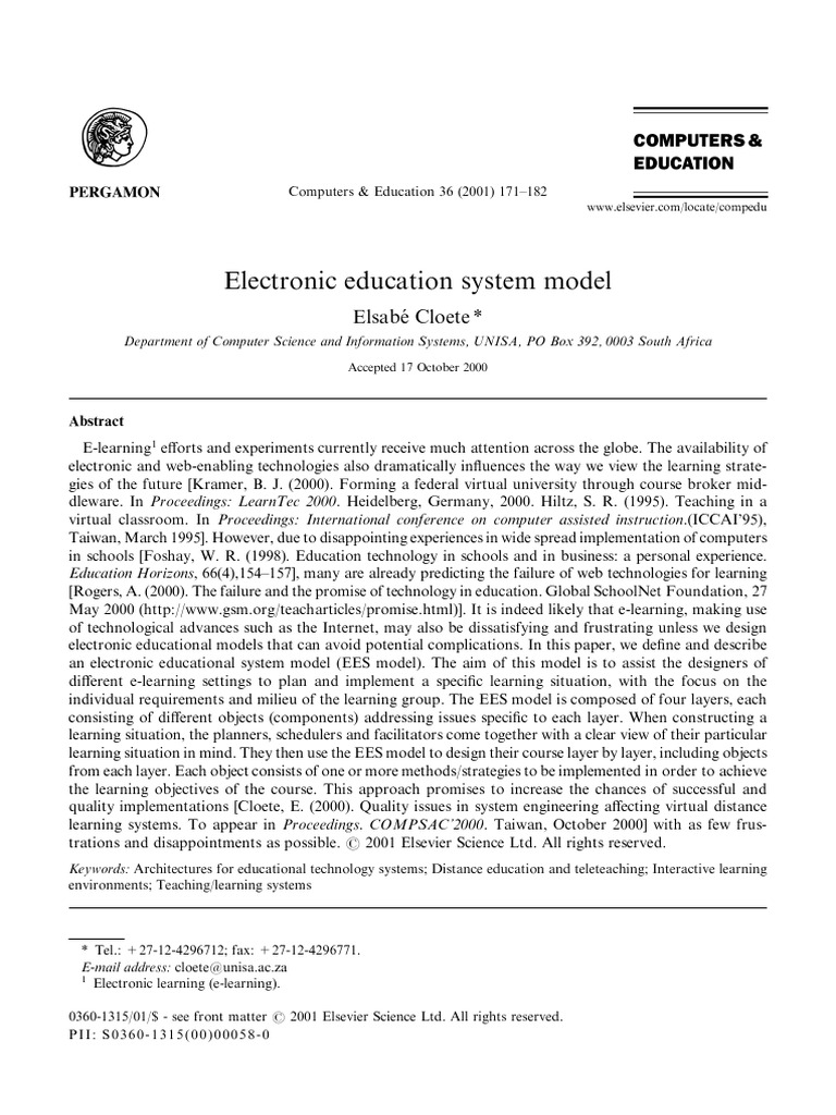 Electronic System Model | PDF | Educational Technology | Top Down And ...