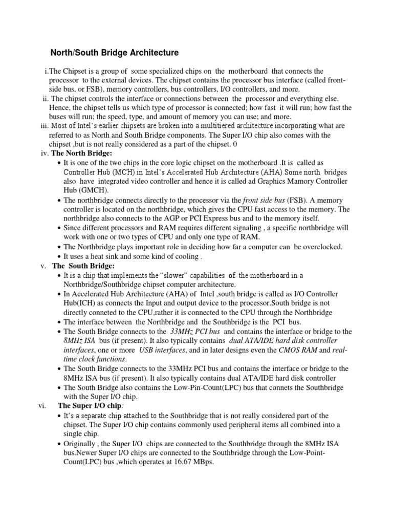 North/South Bridge Architecture: The Super I/O Chip | PDF | Integrated ...