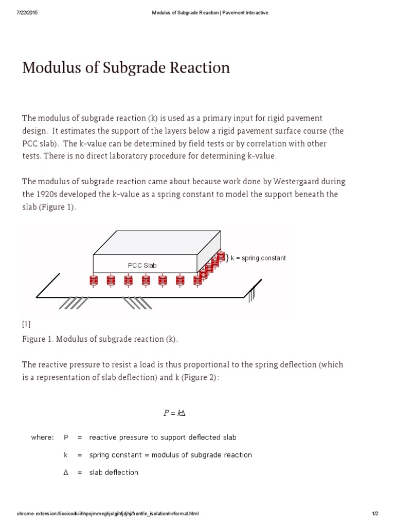 Modulus of Subgrade Reaction | PDF
