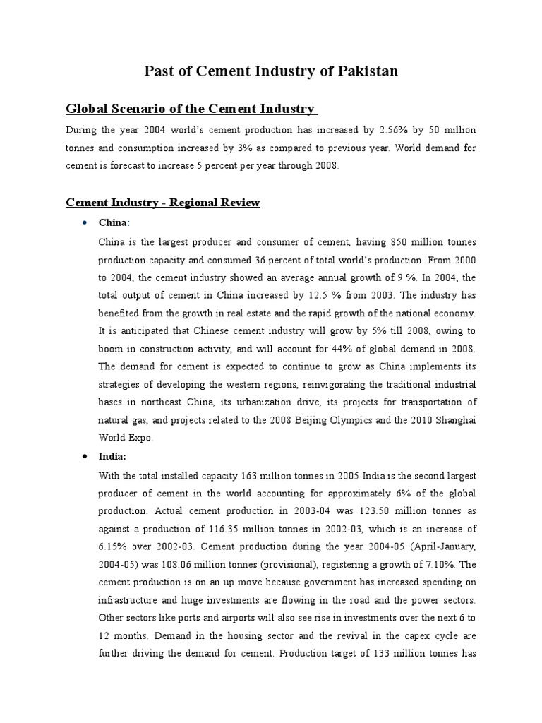 Cement Industry Evolution in Pakistan | PDF | Cement | Pakistan