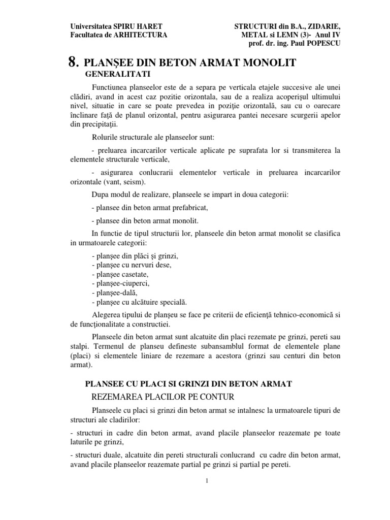 Calcul Placi | PDF