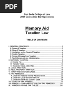 Memory Aid - Taxation