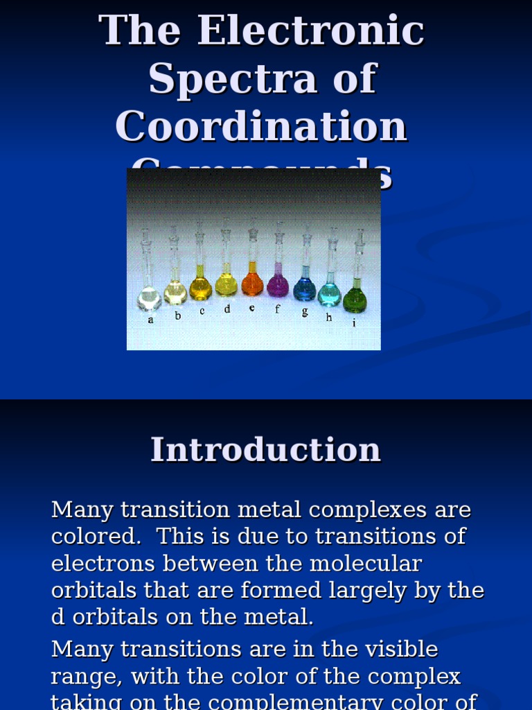 Electronic Spectra of Coordination Compounds | PDF | Electron ...