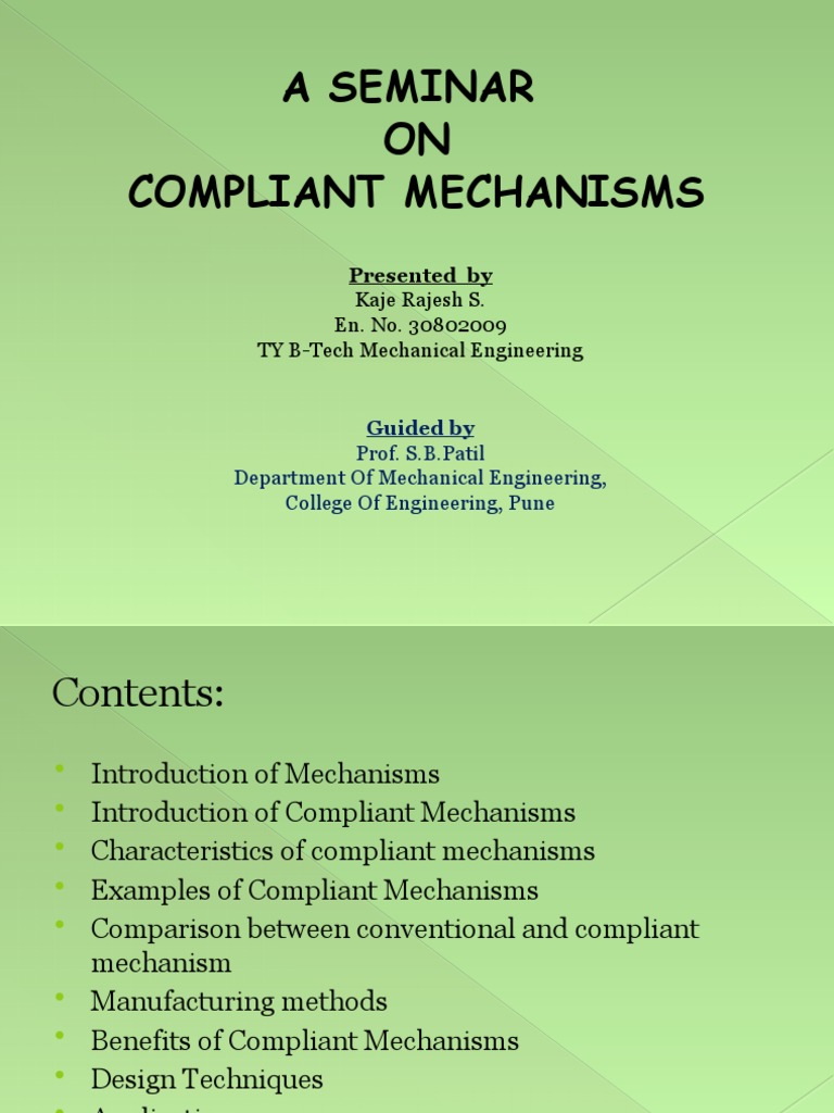 Compliant Mechanisms in Engineering | PDF | Mathematical Optimization ...