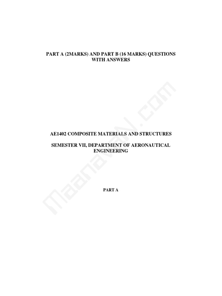Composite Materials Q&A for Aeronautics | PDF | Composite Material ...