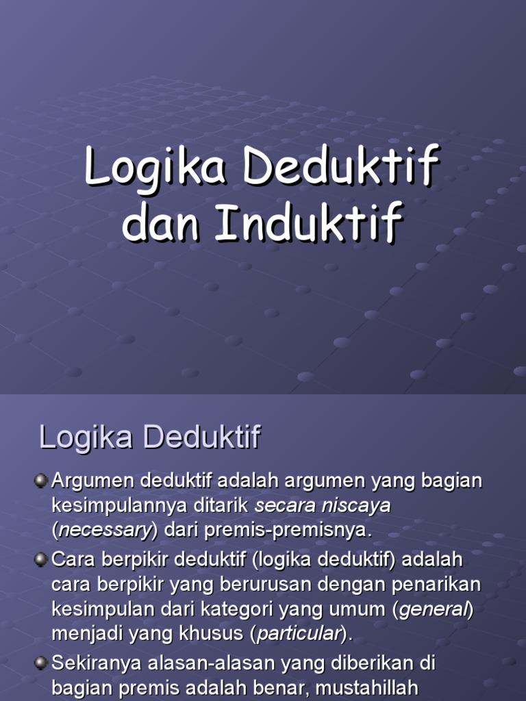 Sap 7 Tambahan Logika Deduktif Dan Induktif