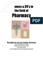 Pharmacy Resume CV Guide