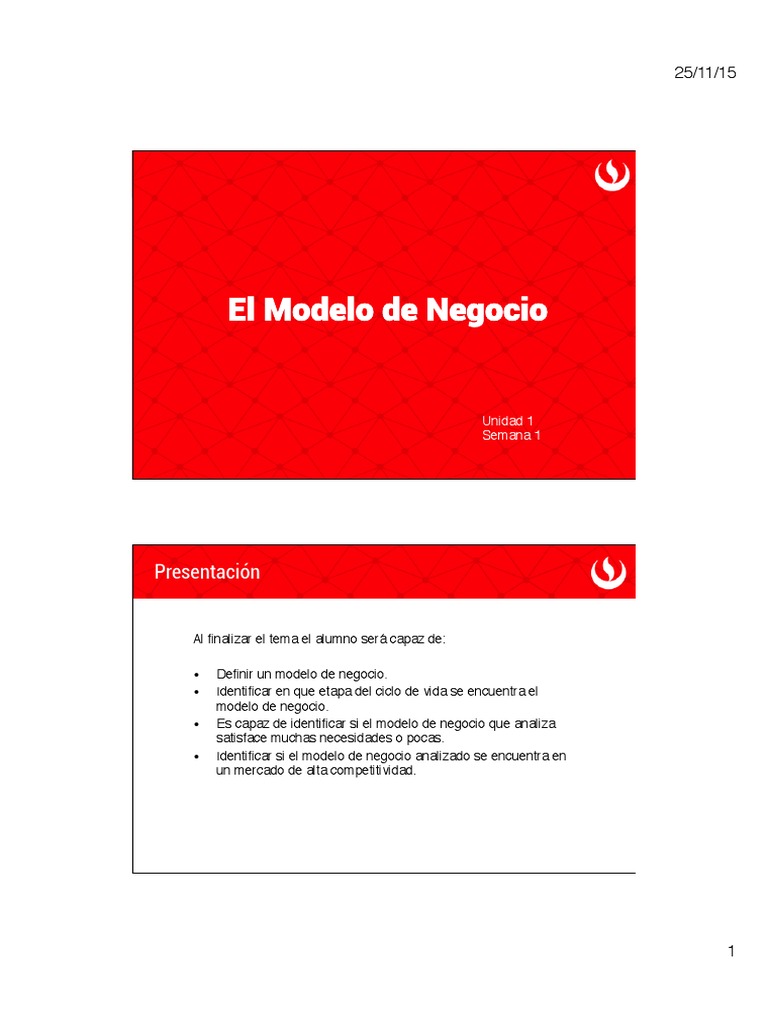 S1. Unidad 1-El Modelo de Negocio PDF | PDF