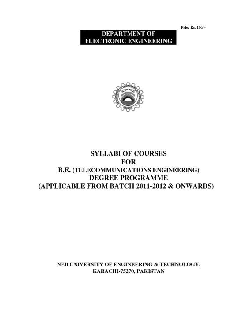 B.E. Telecommunications Engineering Syllabus | PDF | Ordinary ...