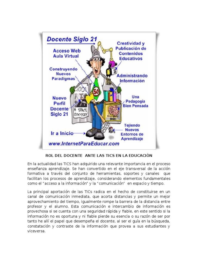 Rol del Docente en la Era de las TICs | PDF | Maestros | Tecnología de ...
