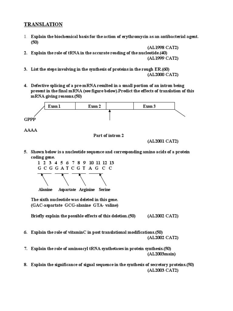 Protein Synthesis and Translation Insights | PDF | Technology & Engineering