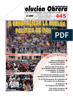 Semanario  Revolución Obrera Edición No. 445