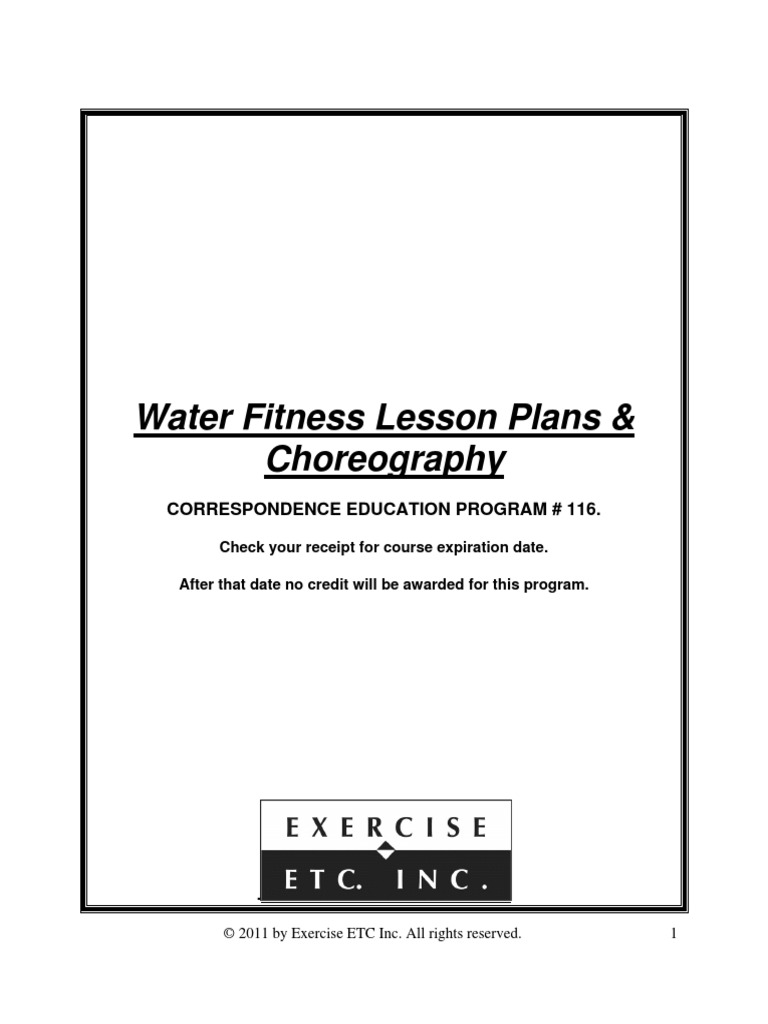 Water Fitness Lesson Plans | PDF | Anatomical Terms Of Motion | Heart Rate