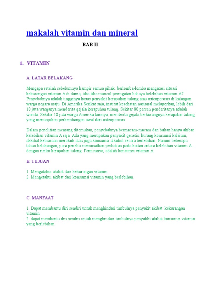 Makalah Vitamin Dan Mineral