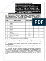 Nit For Facility Management & Maintenance Contract For 11 Nos. Avc Based Ettm Tolling Systems & Toll Plazas Installed On Highways Including Operations Center at Nha HQ, Islamabad