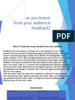 What Have You Learnt From Your Audience Feedback