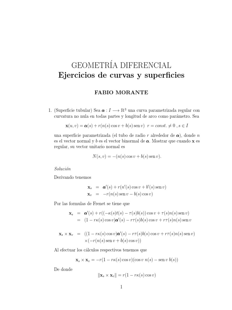 Ejercicios de Curvas y Superficies | PDF | Esfera | Formas geométricas
