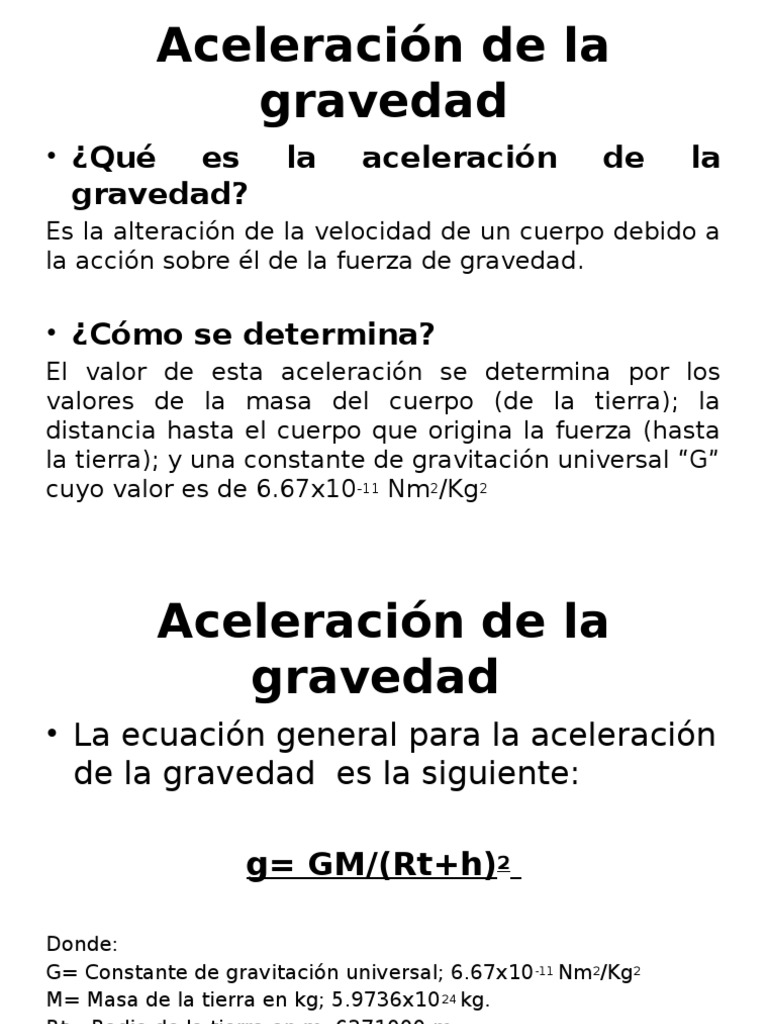 Aceleración de La Gravedad PDF