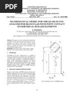 Mathematical Model for the Quasi-static Analysis for Biangular Four Point Contact Symmetrical Roller Elements