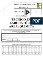 Técnico em Laboratório Área Química e Gabarito PDF