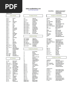 Excel Shortcuts_One Pager