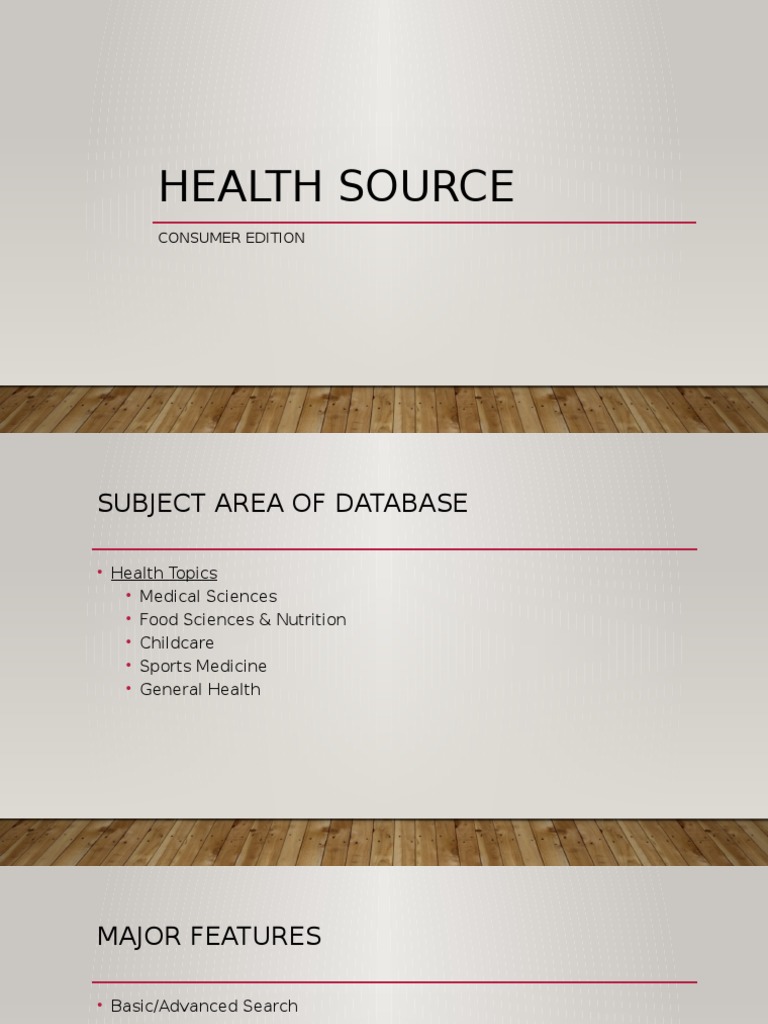 Health Source Database Overview | PDF