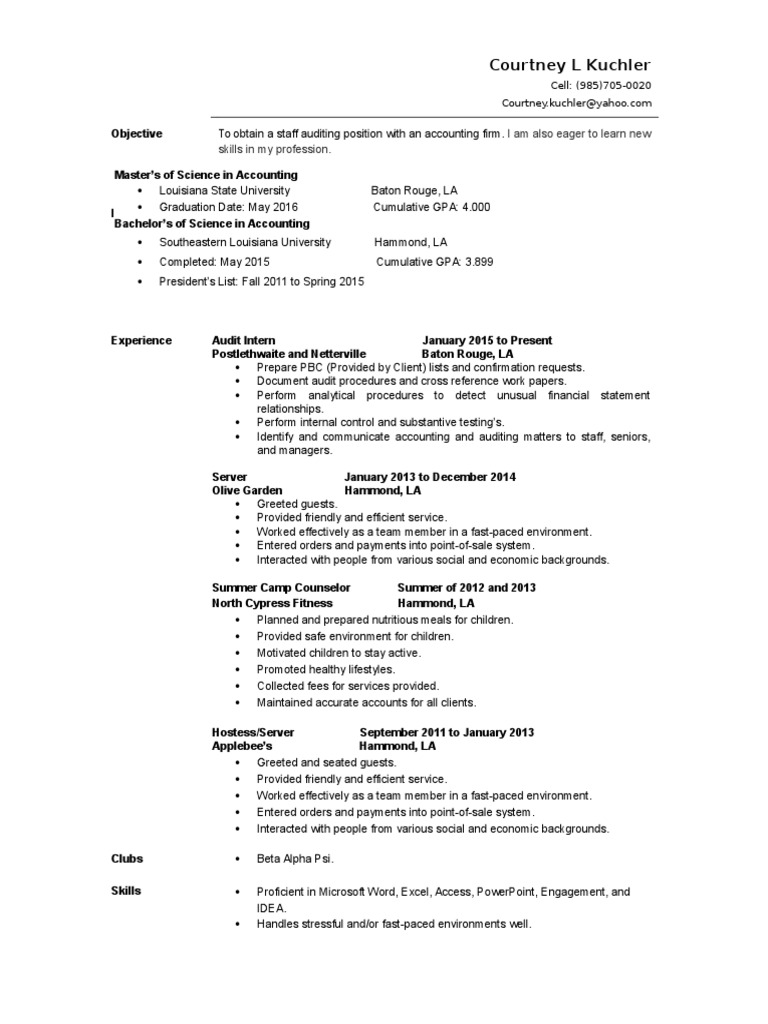 Resume No Address | PDF